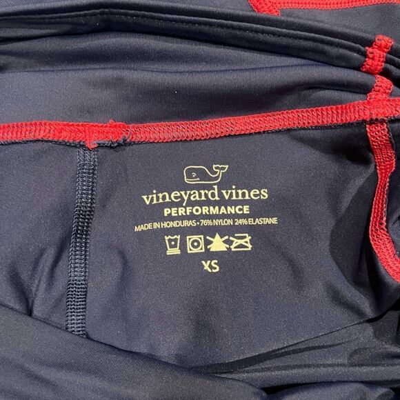 Vineyard Vines Performance Blue and Pink Cropped Leggings, Women's Size XSmall - Picture 7 of 9